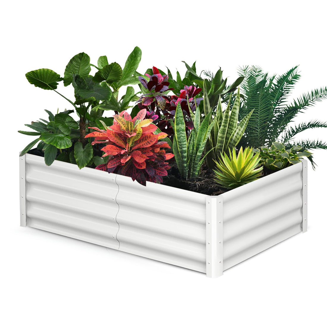 Jardinière surélevée Garvee, en métal, rectangulaire, 180 x 90 x 30 cm, revêtement en poudre antirouille, idéale pour jardin, balcon ou terrasse.