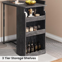 Ensemble table et chaises de bar Garvee avec plateau semi-circulaire rétro, rangement à 3 niveaux, tabourets recouverts de cuir pour la cuisine et le bureau, moderne et peu encombrant