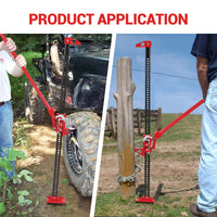 Garvee Cric agricole haute levée 122 cm en acier, capacité 3 tonnes, cric tout-terrain bleu pour 4 × 4, levage, traction et dépannage agricole