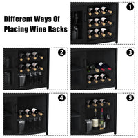 Garvee Meuble bar à vin à 3 niveaux avec casier à bouteilles amovible et porte-verres pour cuisine et bar, 69 cm (L)×35 cm (P)×92 cm (H)