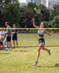 Filet de badminton Garvee 5,2 m (17 pi), pliable et réglable en hauteur, en nylon et fer, pour jeux intérieurs et extérieurs. Pied et sac de transport inclus.
