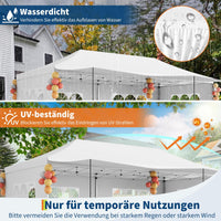 Garvee Tonnelle pliante 3x6 m avec 6 parois amovibles, Oxford 420D imperméable, hauteur réglable, stable avec sacs de sable pour fêtes et événements, bleu