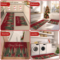 Garvee Kerst-Welkom Paillasson décoratif hiver et Noël lavable antidérapant extérieur intérieur 50 x 80 cm tapis d'entrée festif