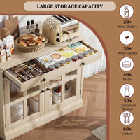 Buffet Garvee 90 cm avec porte vitrée, étagères réglables, fermeture amortie, chêne, salle à manger et cuisine, construction robuste, montage facile