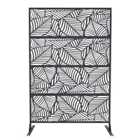 Garvee Paravent métallique 180 × 117 cm, noir, tous temps et à la rouille, Design moderne et géométrique, Idéal jardin/terrasse