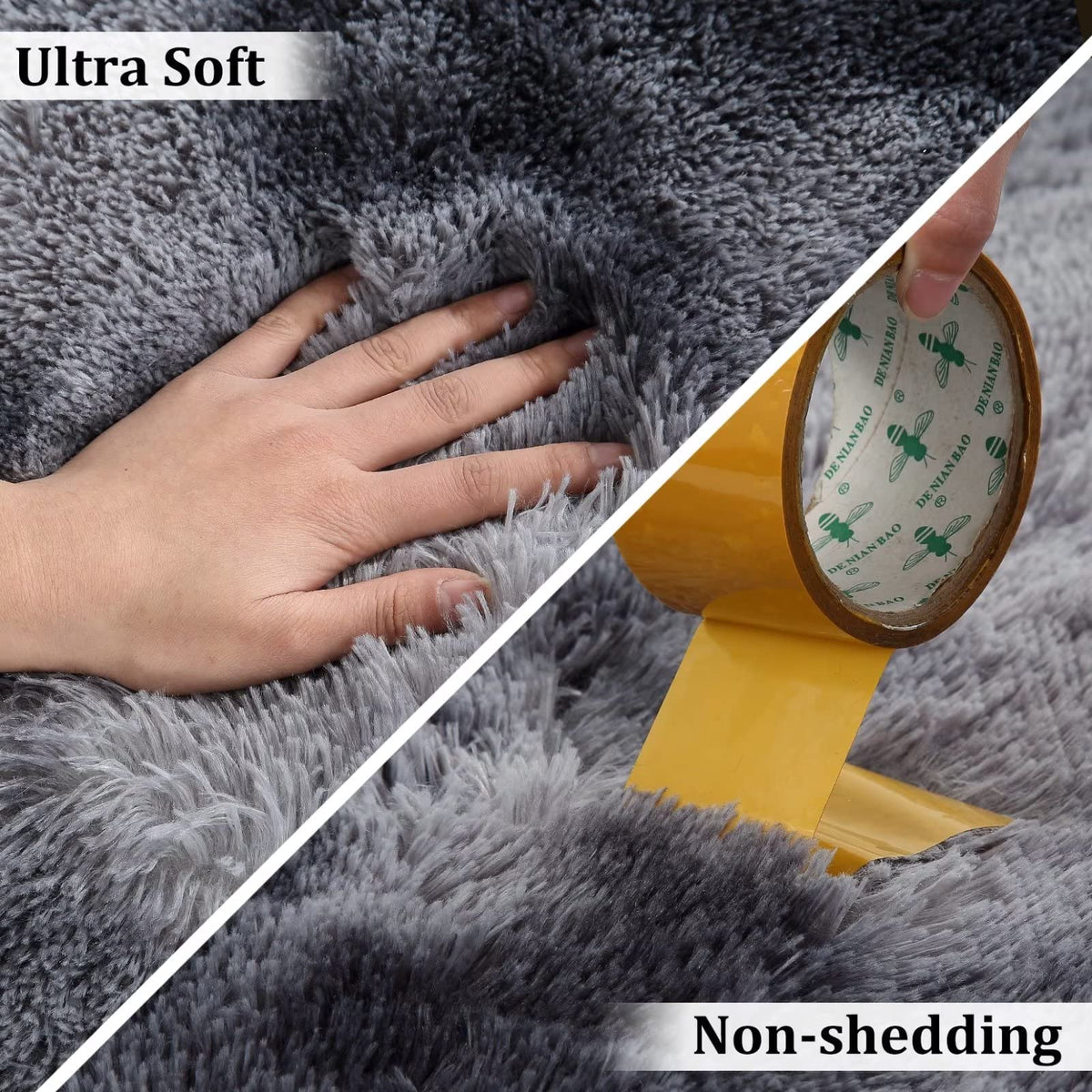 Tapis rond moelleux Garvee 80 cm (2'7,5") pour chambre d'enfant, gris, doux et moelleux, en velours et éponge, antidérapant et insonorisant, idéal pour les chambres de bébé et d'adolescent.