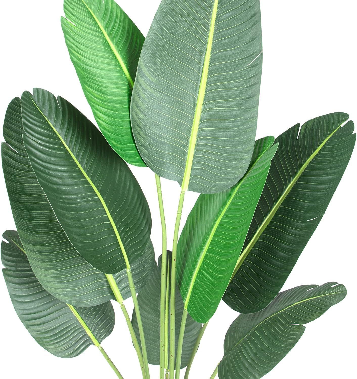 Garvee Oiseau de Paradis Artificiel 150 cm, Feuilles Réalistes et Flexibles, Tiges Métalliques, Pot Lesté Anti-Basculement, Vert