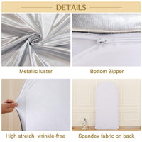 Garvee - Arche de mariage ronde de 2,2 m (7,2 pi) - Toile de fond extensible en spandex, pailletée, élastique et réutilisable - Idéale pour les fêtes, les cérémonies et les baby showers.