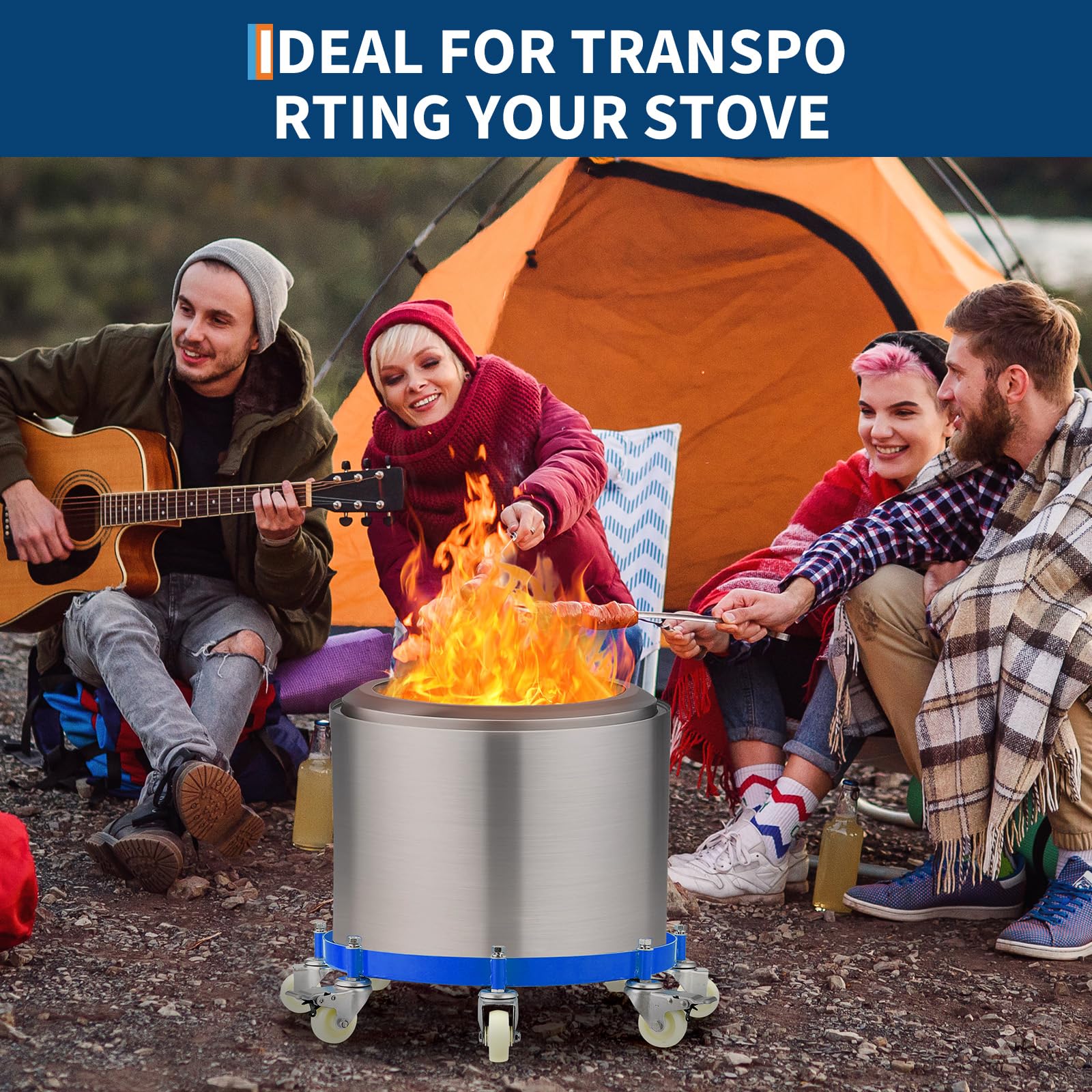 Chariot pour fût Garvee de 55 gallons – Robuste, en acier galvanisé avec traverses, capacité de charge de 2 000 lb, roulettes pivotantes