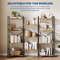 Garvee étagère industrielle à 4 niveaux avec structure en métal, grande étagère robuste pour salon et bureau, brun rustique, polyvalente