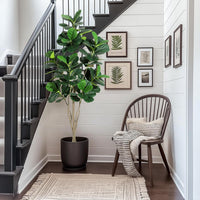 Garvee Figuier artificiel 183 cm avec pot blanc, branches ajustables et feuilles réalistes, arbre décoratif stable pour maison et bureau