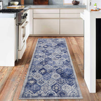 Tapis vintage Garvee grand format 60x180cm, doux, lavable, antidérapant, en polyester à poils courts, pour salon et chambre.