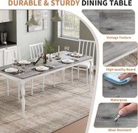 Table de salle à manger Garvee de style campagnard de 180 cm (71 pouces) pour 6 à 8 personnes, avec plateau en bois robuste et pieds en métal stables, idéale pour la cuisine et la salle à manger. Forme rectangulaire, résistante aux rayures.