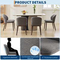 Ensemble de 2 chaises de salle à manger Garvee, revêtement moderne, dossier ergonomique, pieds en bois, capacité de charge de 120 kg, gain de place, pour cuisine et restaurant, gris