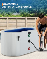 Baignoire glacée Garvee pour athlètes, 248 gallons (930 litres), ovale, portable, en PVC et fibre de verre, couvercle isolé, pour la récupération