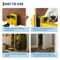Kit d'installation de porte Garvee en 2 pièces pour portes de 0 à 4,8 cm d'épaisseur, capacité de charge de 363 kg, acier Q235, jaune, usage commercial et résidentiel