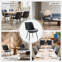 Ensemble de 2 chaises de salle à manger Garvee, chaises modernes en similicuir, assise rembourrée, pieds en métal, pour cuisine et restaurant, noires
