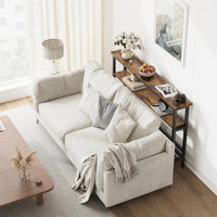 Garvee Console étroite 15 cm, table de canapé 2 niveaux avec étagère réglable, idéale salon, entrée et couloir, marron rustique