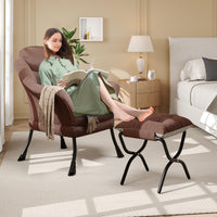 Fauteuil de lecture ergonomique Garvee Lazy Chair avec repose-pieds, pliable, garnissage en coton PP, housse amovible et lavable, design moderne et confortable, gris.