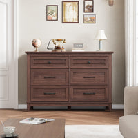 Garvee Commode Farmhouse à 6 tiroirs, en bois blanc, robuste, offrant un grand espace de rangement pour la chambre, le salon ou le couloir