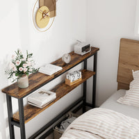 Garvee Console étroite 15 cm, table de canapé 2 niveaux avec étagère réglable, idéale salon, entrée et couloir, marron rustique