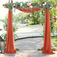 Arche de mariage Garvee, rideau en tulle drapé en mousseline 70x550cm, couleur caramel, décoration de mariage