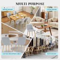 Garvee Ensemble de 2 chaises de salle à manger avec revêtement en tissu moderne, dossier ergonomique, structure en chêne massif, pieds antidérapants, supporte jusqu'à 136 kg, coloris neutre. Idéales pour la cuisine et la salle à manger.
