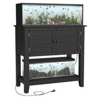 Meuble pour aquarium Garvee 20-29 gallons avec station de charge, portes magnétiques, pour salon, 80 x 40 x 78 cm, bois