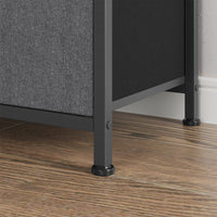 Garvee Meuble TV à 8 tiroirs en tissu avec prises LED pour chambre ou salon, compatible TV 140 cm, MDF beige
