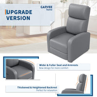 Fauteuil inclinable Garvee pour adulte, en cuir PU ergonomique et réglable, avec poche latérale, pour salon ou home cinéma, noir.
