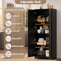 Garvee armoire de rangement haute 152 × 60 × 30 cm noire, 2 portes et étagères réglables