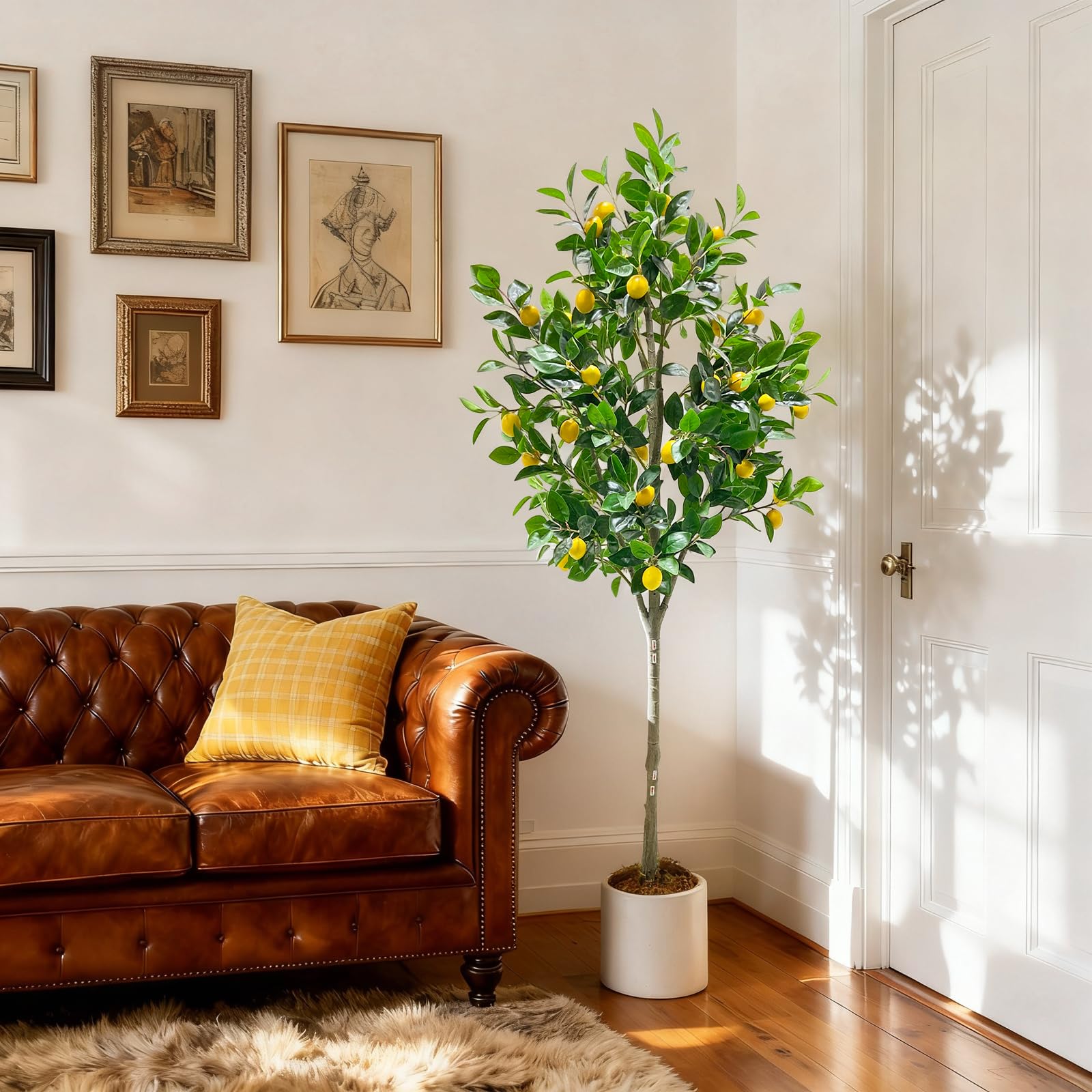 Arbre artificiel d'intérieur Garvee de 1,8 m, design réaliste, sans entretien, durable, pour salon et bureau, vert