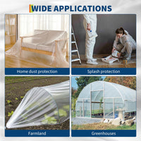 Film de serre Garvee 19,6 x 100 pi, LDPE 6 mil, résistant aux UV, haute transparence, indéchirable, flexible, pour jardinage et agriculture, transparent