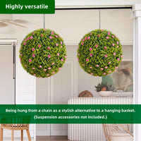 Boules de buis artificiel Garvee, lot de 2, 57 cm (22,4 pouces), résistantes aux intempéries et sans entretien, en polyéthylène vert, pour jardin et mariage.