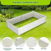 Garvee Lot de 2 bacs de jardin surélevés galvanisés 137 x 61 x 30 cm, en métal avec bords caoutchoutés, pour balcon et jardin, antirouille, fond ouvert