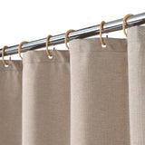 Garvee Rideau de douche , aspect lin, 152 × 198 cm, marron clair, avec crochets - Marron clair
