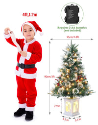 Garvee sapin de Noël de 90 cm avec 78 LED et support bonhomme de neige pour décoration de table, bureau ou salon