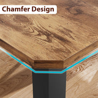 Garvee Table à Manger Industrielle en Bois 200 cm, pour 6 à 8 Personnes, Marron, Cuisine, Salle à Manger et Salon