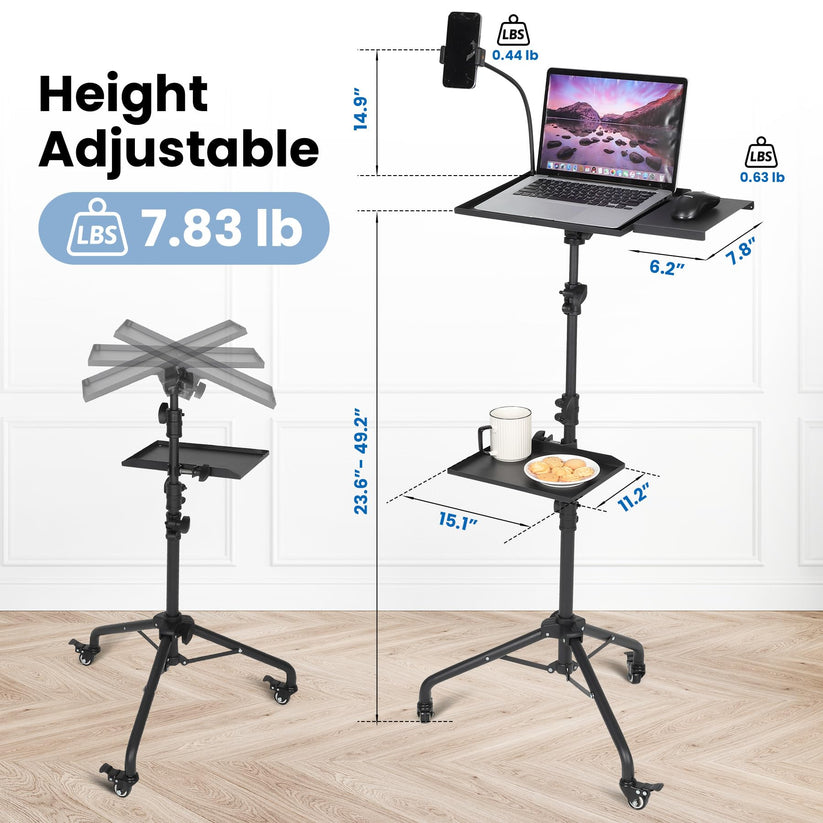 Support multifonction mobile pour projecteur, ordinateur portable et tablette