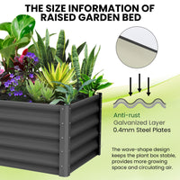 Jardinière surélevée galvanisée Garvee 182 x 91 x 46 cm (6 x 3 x 1,5 pi) - Construction robuste en acier - Protection antirouille - Fond ouvert - Coins de sécurité