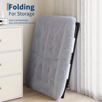 Fauteuil lounge Garvee Comfy Chair extra large avec structure en métal, revêtement en fausse fourrure ultra-douce, pliable, base antidérapante, gris pour salon et chambre
