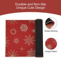 Tapis de porte Garvee à motif flocon de neige de Noël 40x60cm antidérapant pour intérieur/extérieur, Joyeux Noël, matériau durable, décoration festive