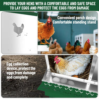Garvee pondoir métallique pour poules à 6 compartiments, nichoir de ponte avec système de collecte des œufs par roulement, trous d’aération, vert, idéal pour poulailler et basse-cour