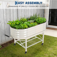 Jardinière surélevée Garvee, en métal avec filet de protection contre les oiseaux, robuste, en acier galvanisé, idéale pour les légumes, les fleurs et les herbes aromatiques. Convient pour balcon et terrasse. Résistante aux intempéries.
