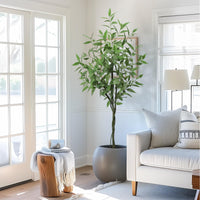 Eucalyptus Garvee de 1,8 m (6 pi) à tronc ajustable en PE, idéal pour le bureau et la maison, design réaliste.