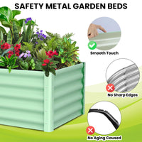 Jardinière surélevée galvanisée Garvee 180 x 90 x 45 cm en acier avec rebord de sécurité pour jardin et terrasse, durable et antirouille