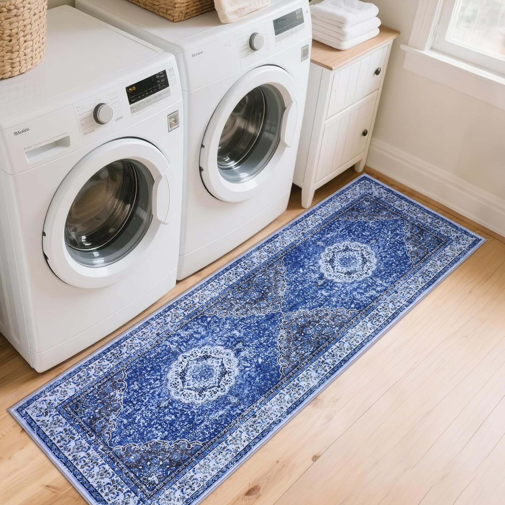 Garvee Teppich Rutschfest Waschbar 80 x 150 cm Boho Vintage Schlafzimmer Badezimmer