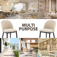 Chaises de salle à manger rembourrées Garvee, lot de 2, beige, style moderne, coussins épais, pieds en bois, dossier ergonomique, pour cuisine et café