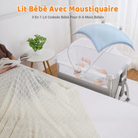 Lit bébé GARVEE, berceau bébé, lit cododo 4 en 1, lit de voyage pour enfants