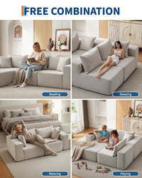 Canapé d'angle modulaire Garvee 108" Cloud, méridienne en L, tissu polymère confort sans os, style polyvalent pour le salon